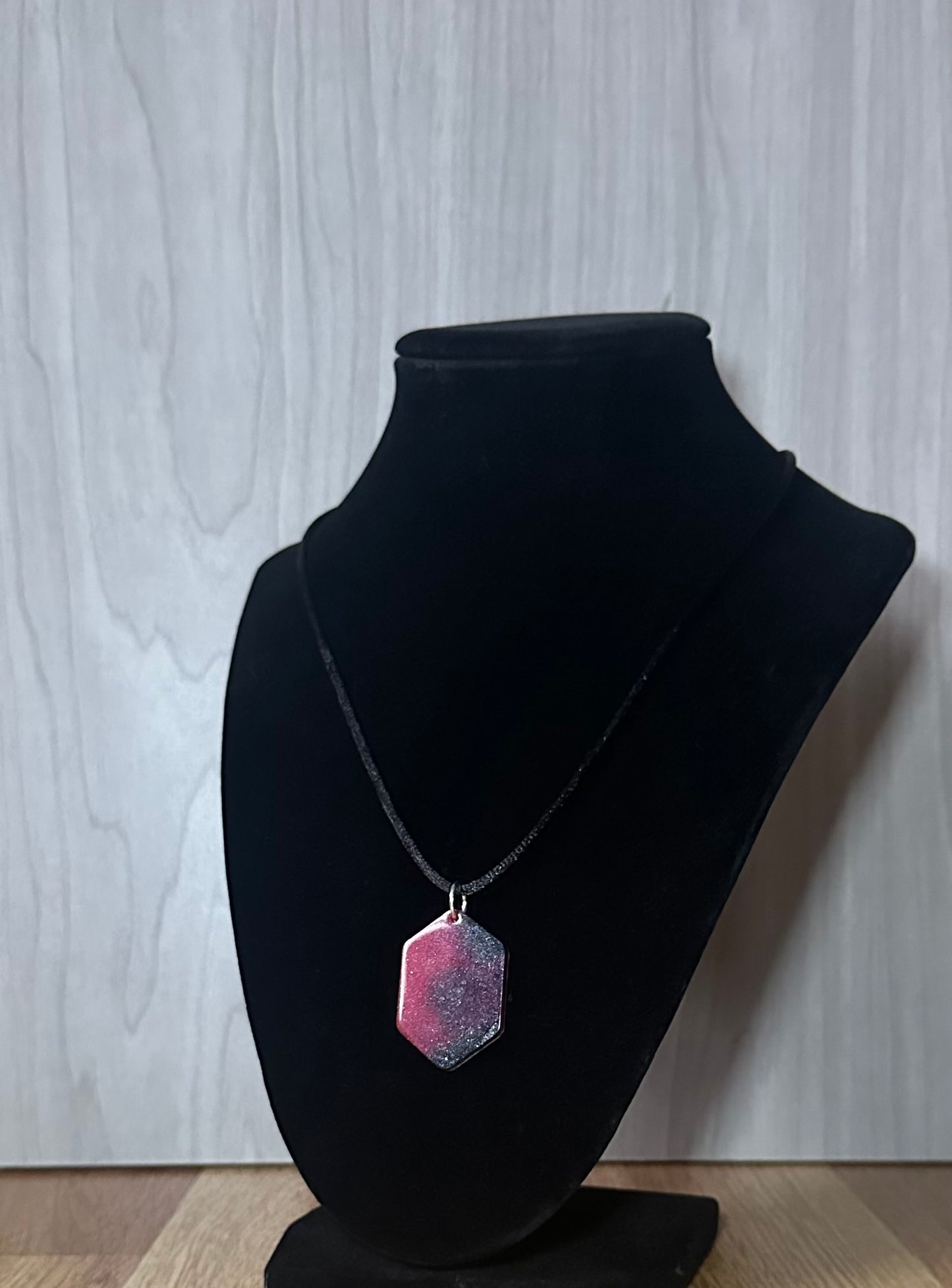 Cosmic Hexagon Resin Necklace