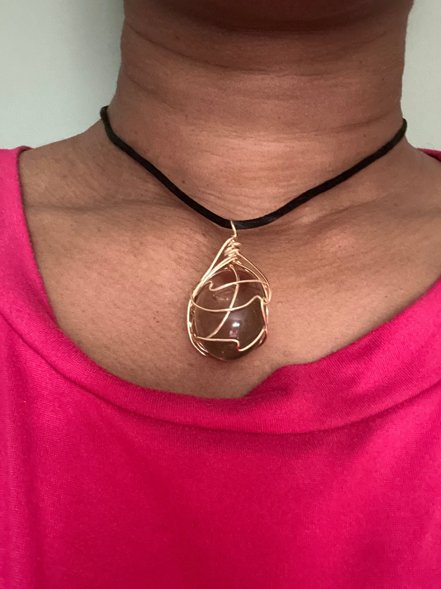 The Anchor Pendant: Tumbled Smoky Quartz Necklace