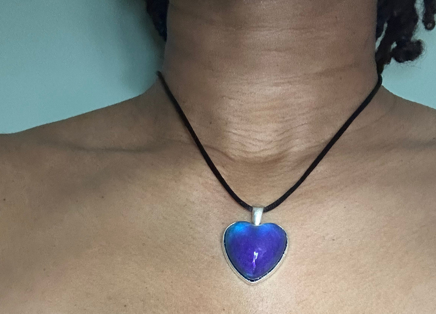 Deep Ocean Heart Resin Necklace