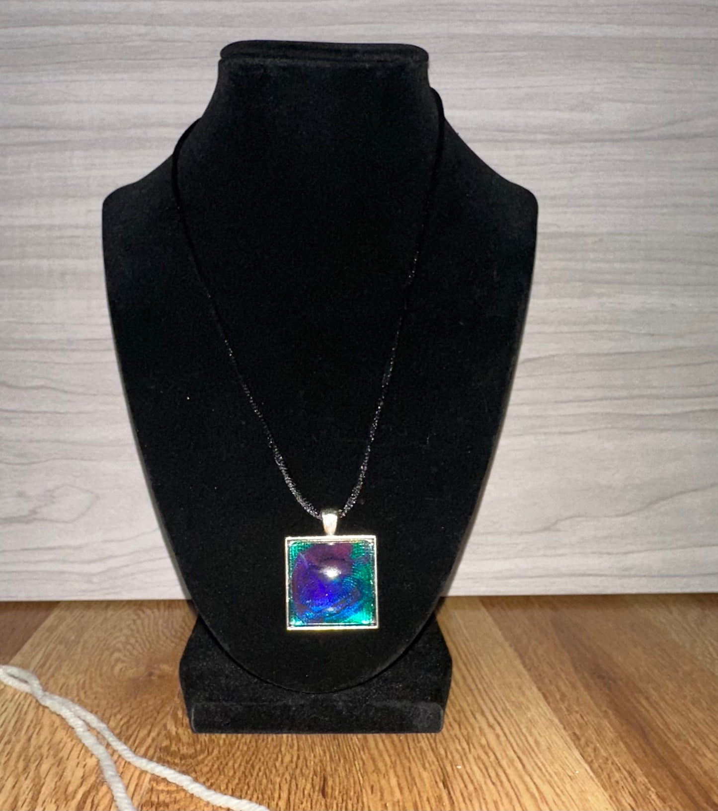 Deep Ocean Square Resin Necklace
