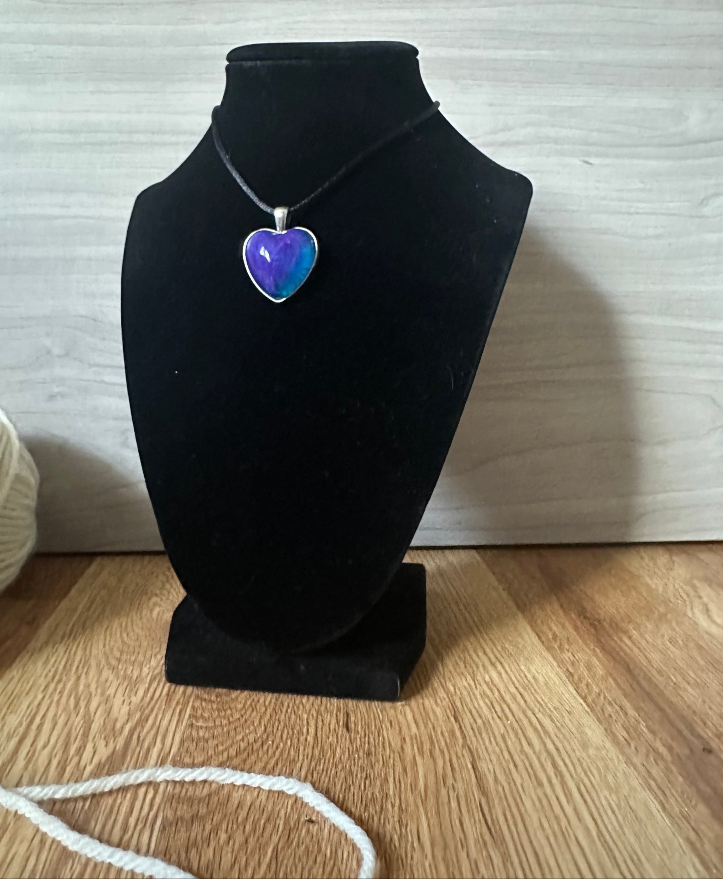 Deep Ocean Heart Resin Necklace