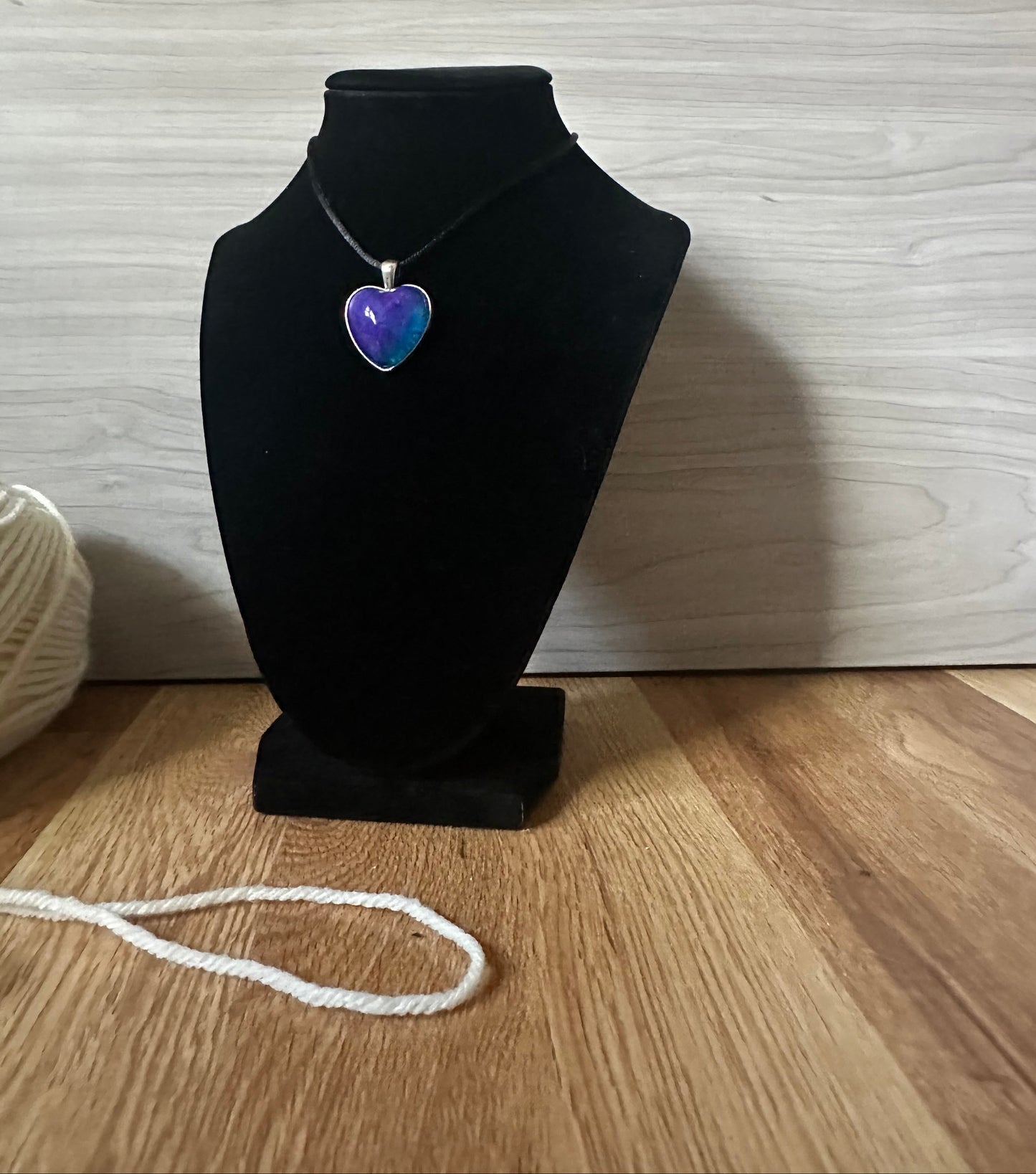 Deep Ocean Heart Resin Necklace