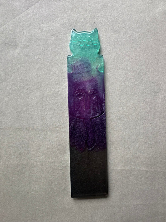 Cat-Shaped Resin Bookmark