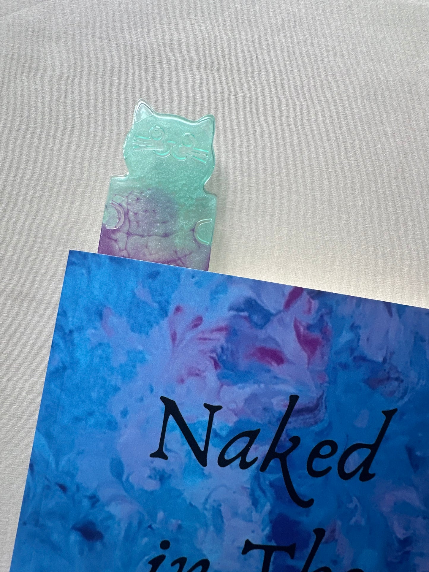 Cat-Shaped Resin Bookmark
