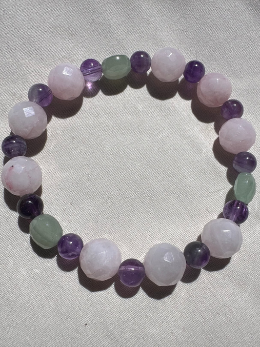The Sacred Heart: Rose Quartz, Amethyst, & Aventurine Tranquility Bracelet