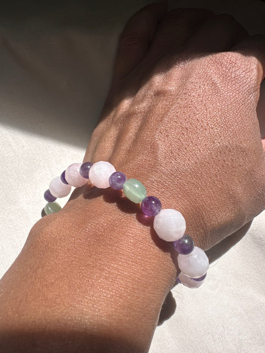 The Sacred Heart: Rose Quartz, Amethyst, & Aventurine Tranquility Bracelet