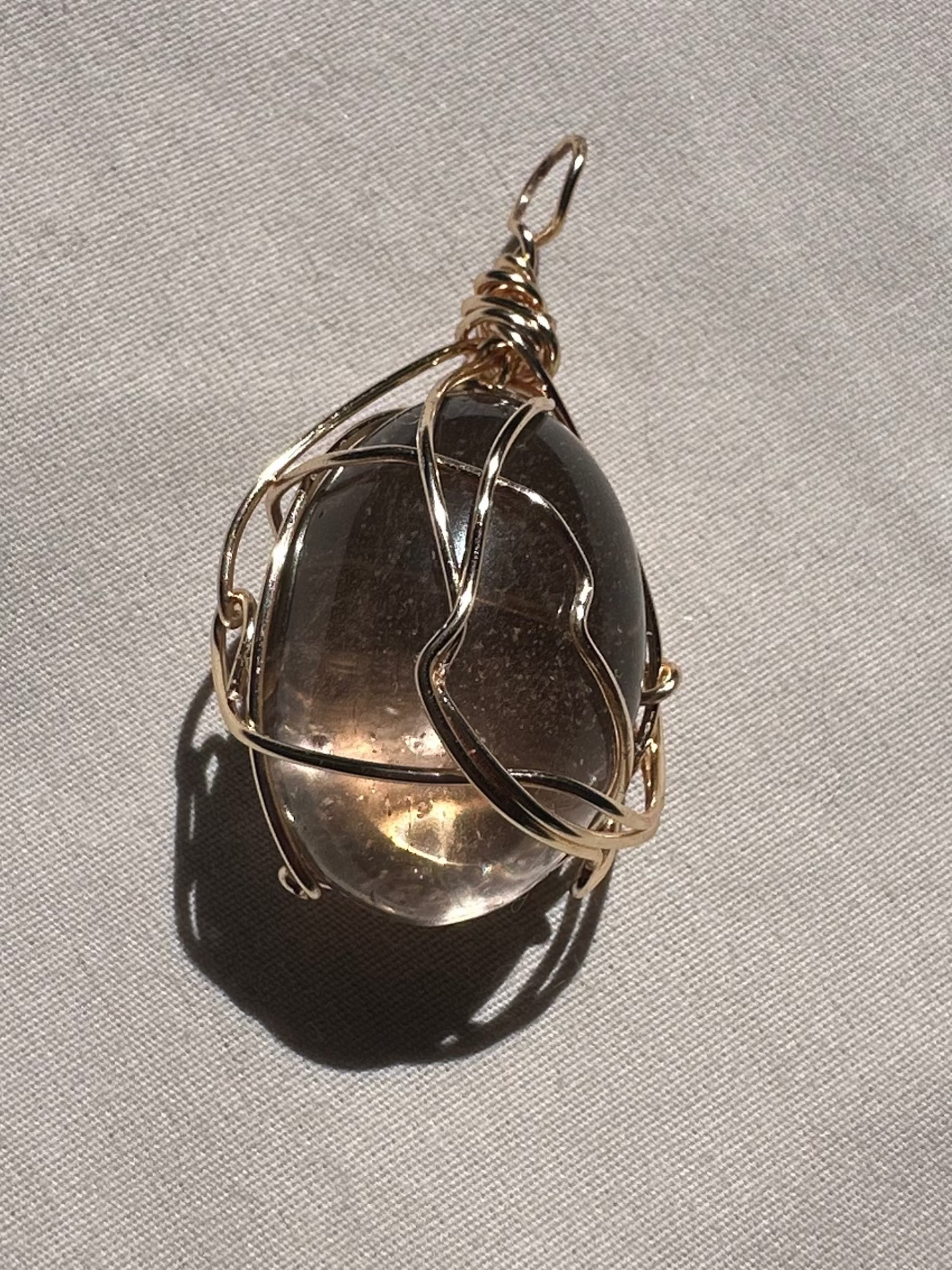 The Anchor Pendant: Tumbled Smoky Quartz Necklace