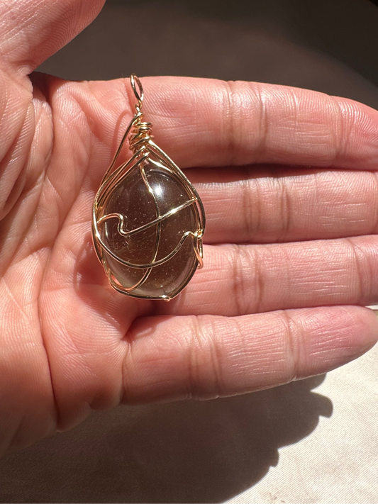 The Anchor Pendant: Tumbled Smoky Quartz Necklace