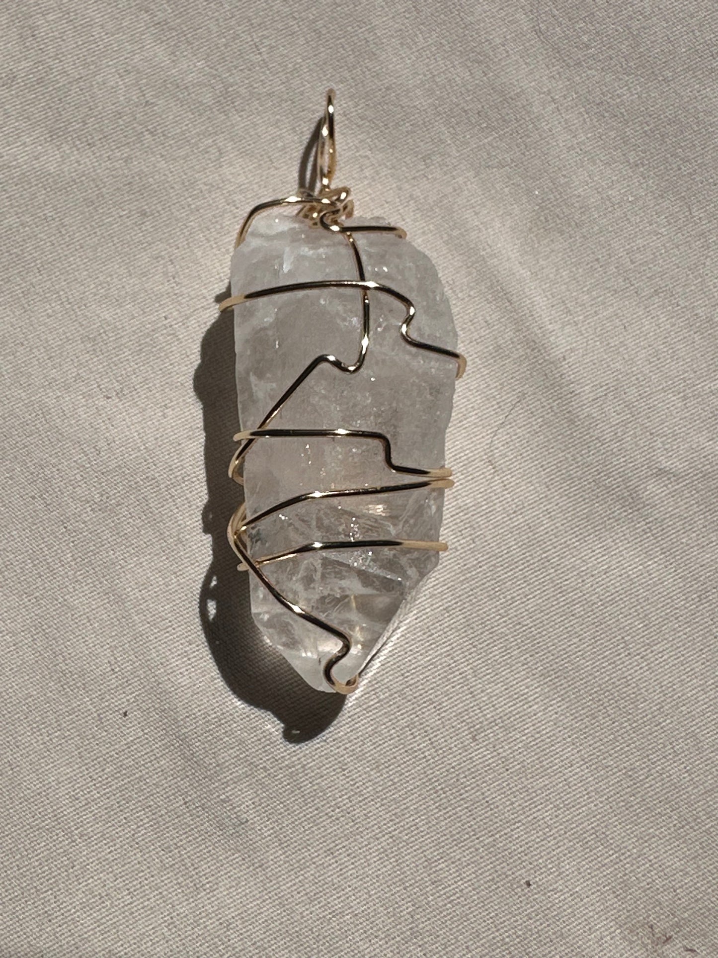 Ancient Wisdom: Raw Lemurian Clear Quartz Wire-Wrapped Necklace