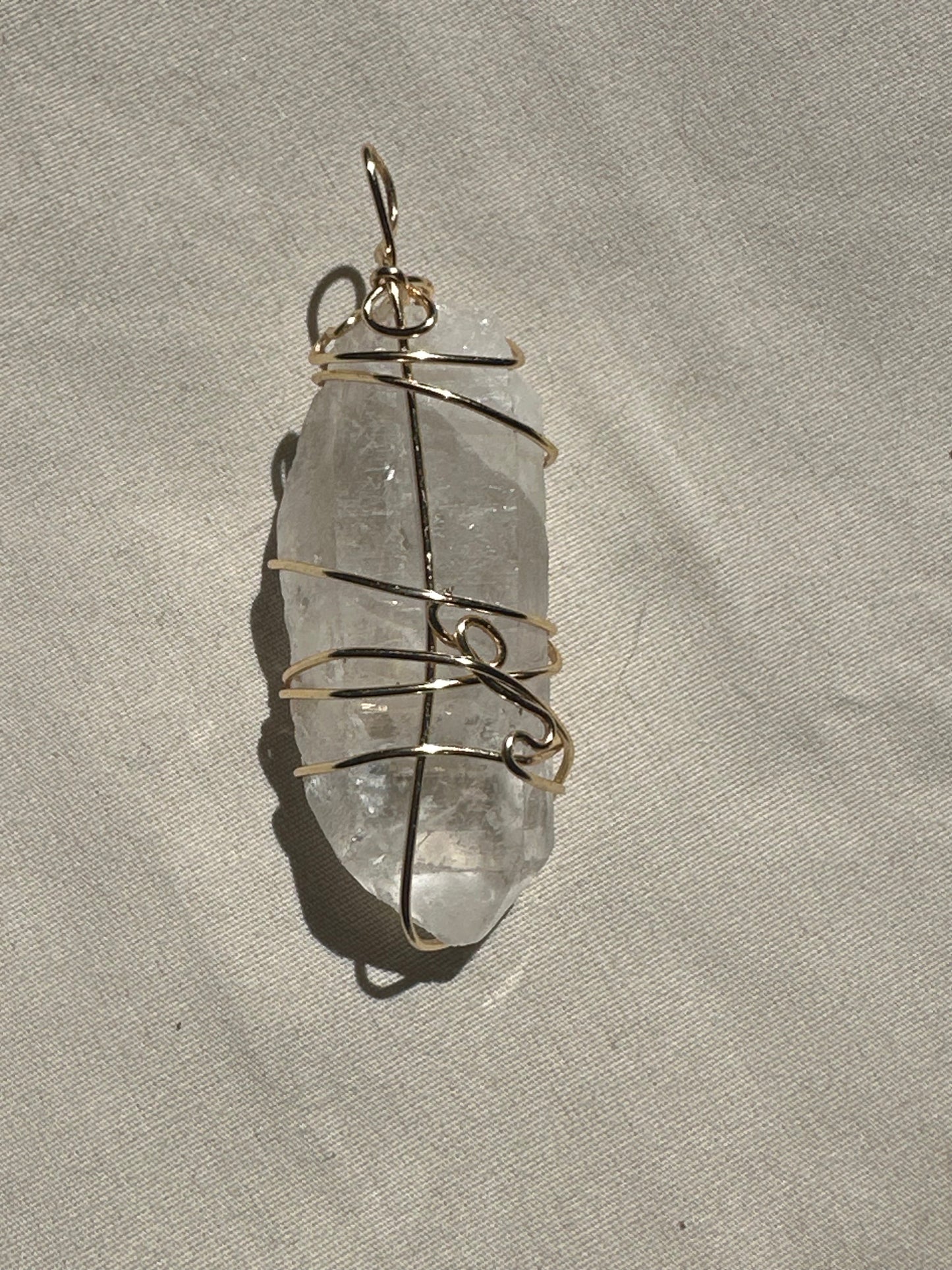 Ancient Wisdom: Raw Lemurian Clear Quartz Wire-Wrapped Necklace