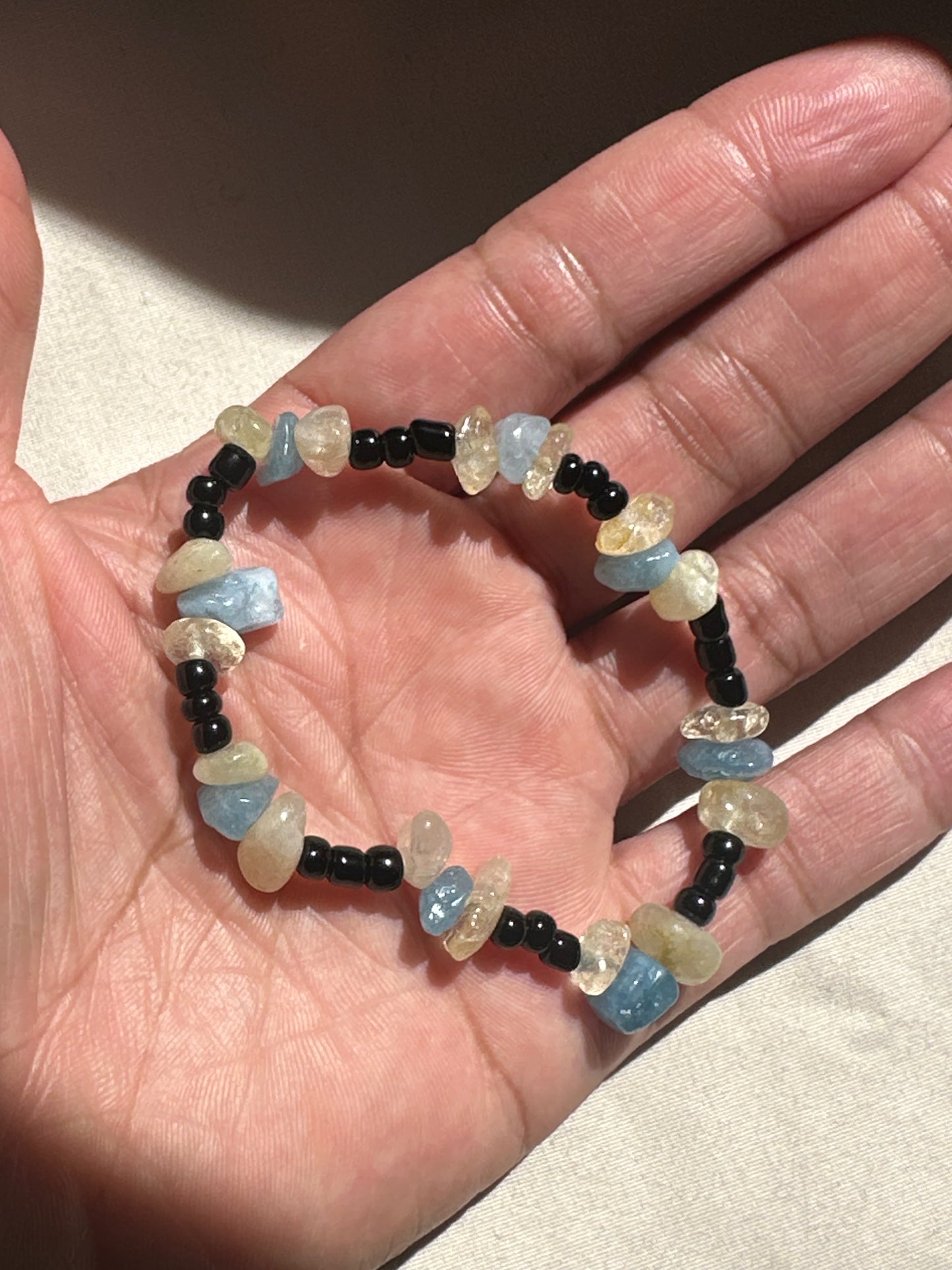 The Alchemist: Raw Citrine & Aquamarine Intention Bracelet